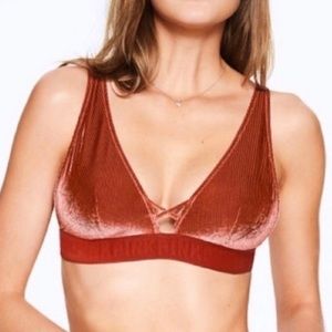 PINK orange velvet bralette!!